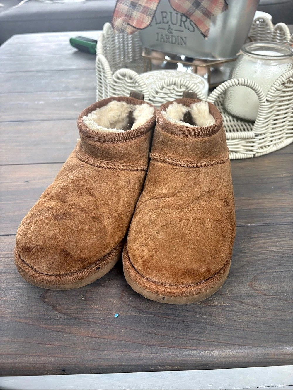 Girls size 1 preloved UGG Classic Ultra Mini Brown Winter Boots